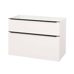 Mereo Mailo, kúpeľňová skrinka 101 cm, biela, čierne madlo