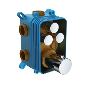 Mereo Termostatická podomietková tlačidlová batéria - 3-cestná - bez krytu