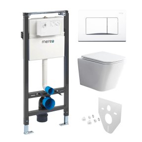 Mereo WC set - modul MM02N, WC VSD83T1 Smart flush Rimless, sedadlo Soft - Close, tlačidlo MM20, izolácia
