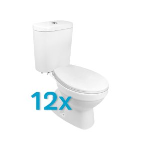 Mereo WC kombi, RIMLESS, spodný odpad s armatúrou, 12 ks