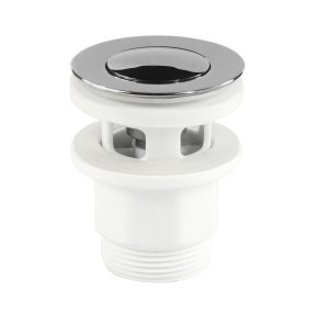 Mereo Výpusť uzatváracia CLIC-CLAC, plastová s prepadom, pochróm. mosadz, ø 5/4", guľatá