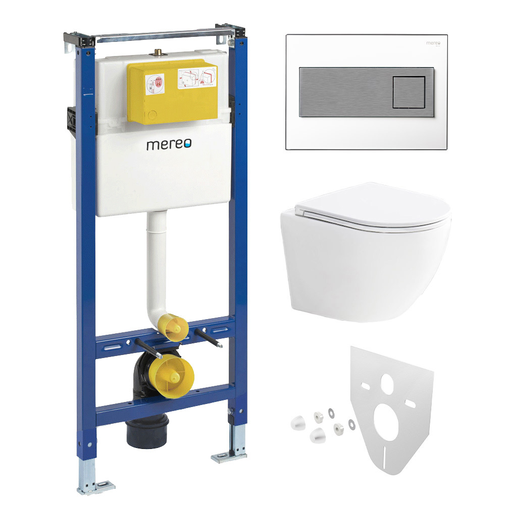 Mereo WC set - Smart flush rimless WC oblé, modul pro sádrokarton, bílé ...