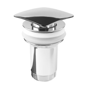 Mereo Výpusť uzatváracia CLIC-CLAC, celokovová s prepadom, chróm. mosadz, ø 5/4", hranatá