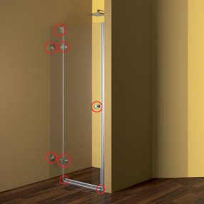 Mereo Kovanie hranaté pre sprchové dvere, pánt/pánt, CK10120E, CK10220E, CK10320E, CK10420E, komplet