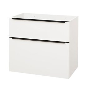 Mereo Mailo, kúpeľňová skrinka 80cm, biela, čierne madlo
