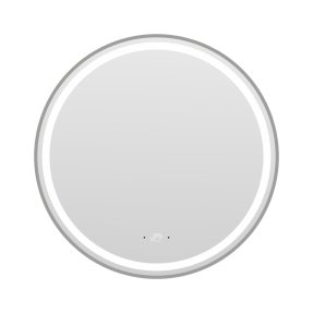 Mereo Zrcadlo kulaté pr. 600 mm, LED osvetlenie, pískované medzikruží