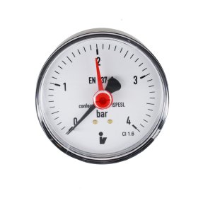 Klum Tlakomer 63 mm, 0 - 4bar, zadný vývod 1/4"