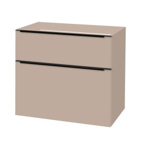 Mereo Mailo, kúpeľňová skrinka 81cm, šedý kameň, čierne madlo