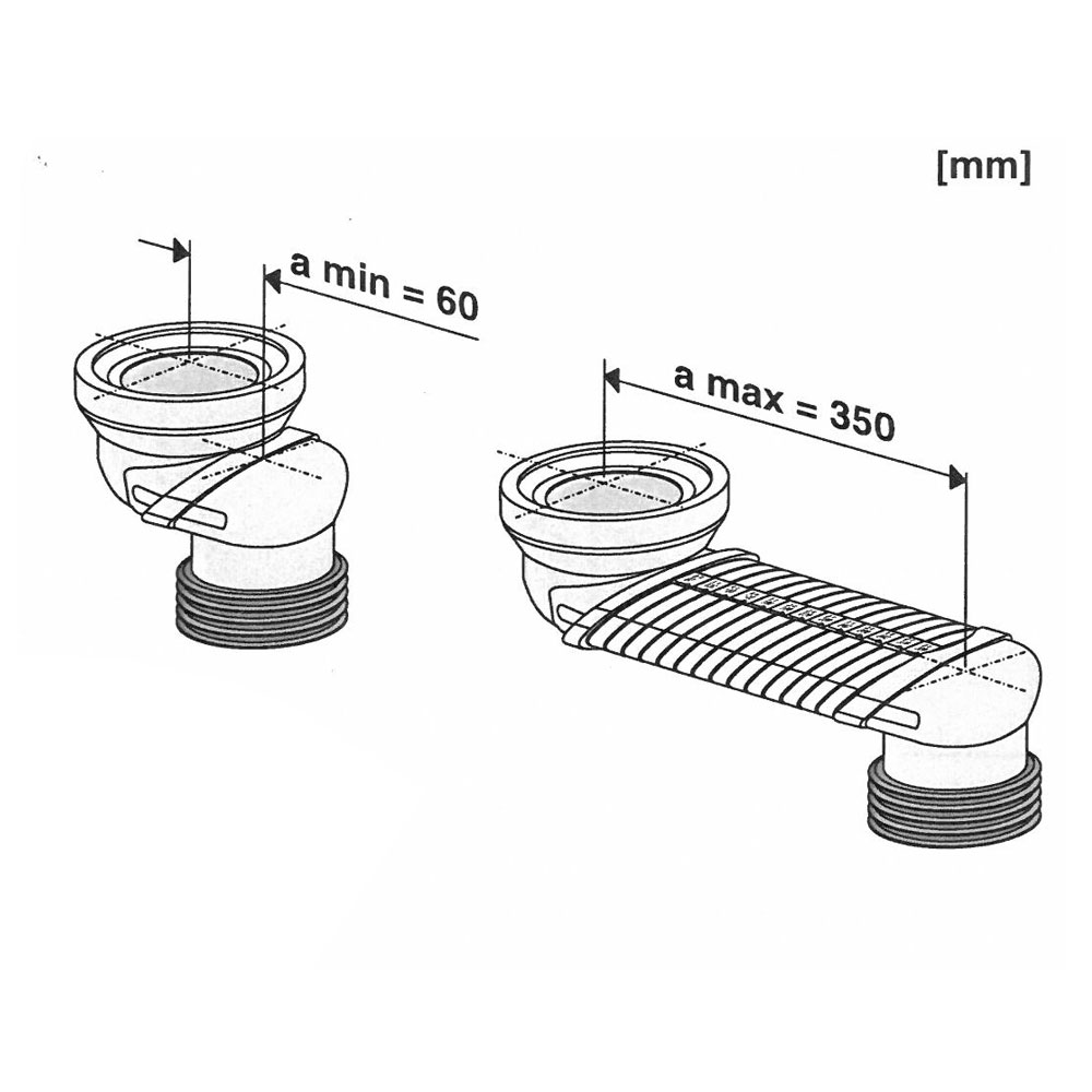 Aliaxis Připojovací kus etážový, s variabilním nastavením délky 60-350mm (PR7120C (581110000))
