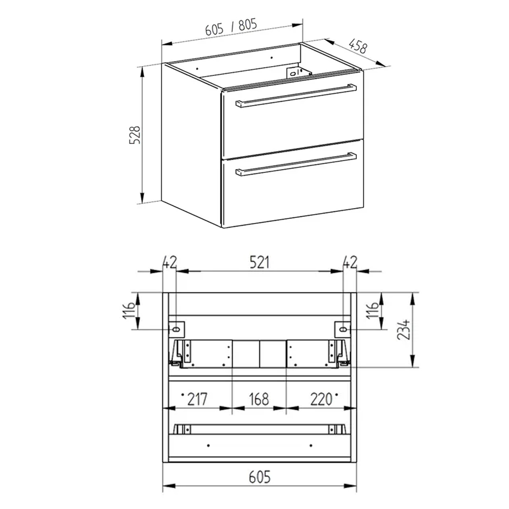 MEREO Bino, koupelnová skříňka 61 cm, bílá (CN660S)