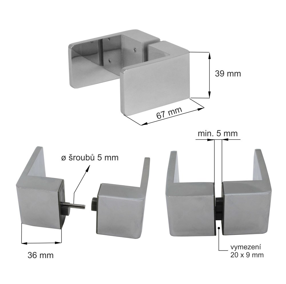 MEREO Madlo pro sprchové kouty Novea pro CK10111Zx - CK10511Zx, CK70101Z, CKxxZVR, 1 ks (CKND256Z)