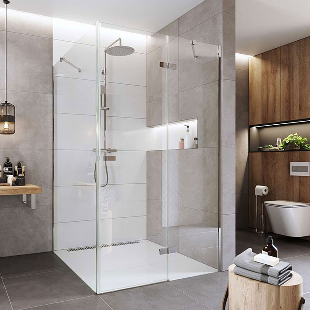 MEREO Sprchový kout, Novea, čtverec, 90 cm, chrom ALU, sklo Čiré, dveře pravé a pevný díl (CK10215ZP)