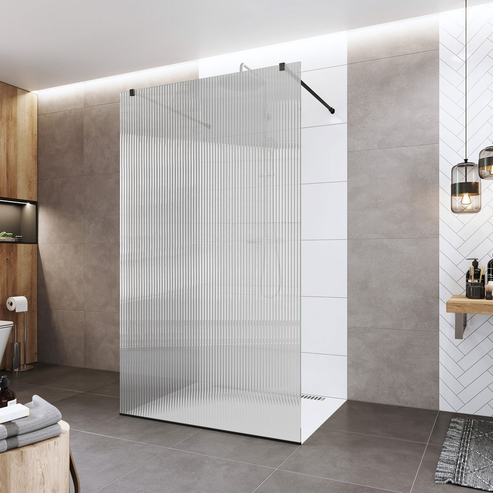 Mereo Sprchová stěna WALK IN, Novea, 120 x 200 cm, black ALU, sklo Line