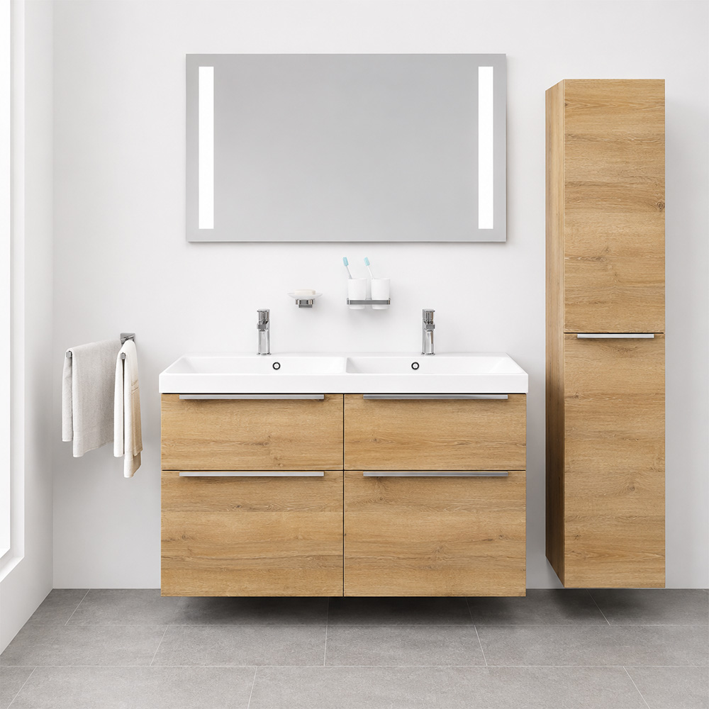 Mereo Mailo, koupelnová skříňka 120 cm, dub Riviera, elox AL madlo (CN523SN)