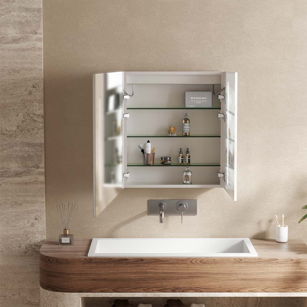 Mereo Siena, koupelnová galerka 60 cm, zrcadlová skříňka, stříbrná