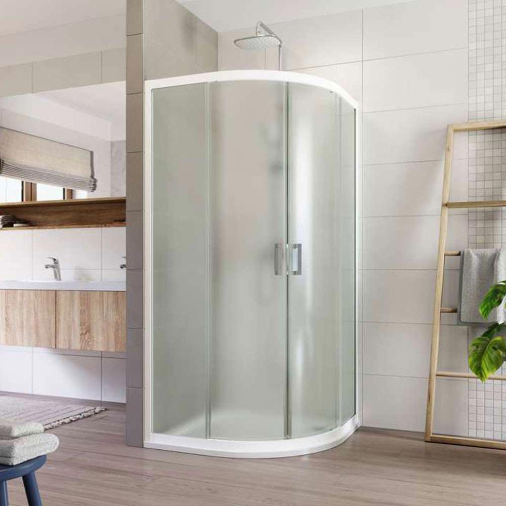 Mereo Sprchový kout, Lima, čtvrtkruh, 90x90x190 cm, R 550, bílý ALU, sklo Point