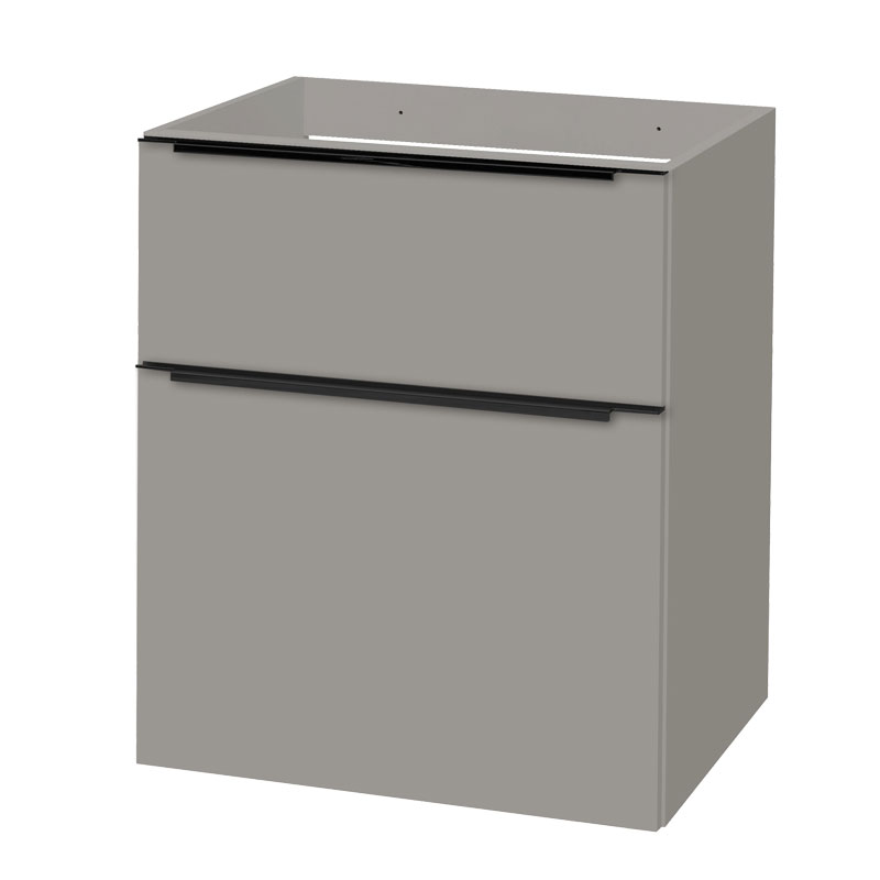 MEREO Mailo, koupelnová skříňka 61 cm, šedá mat, černé madlo (CN570SB)
