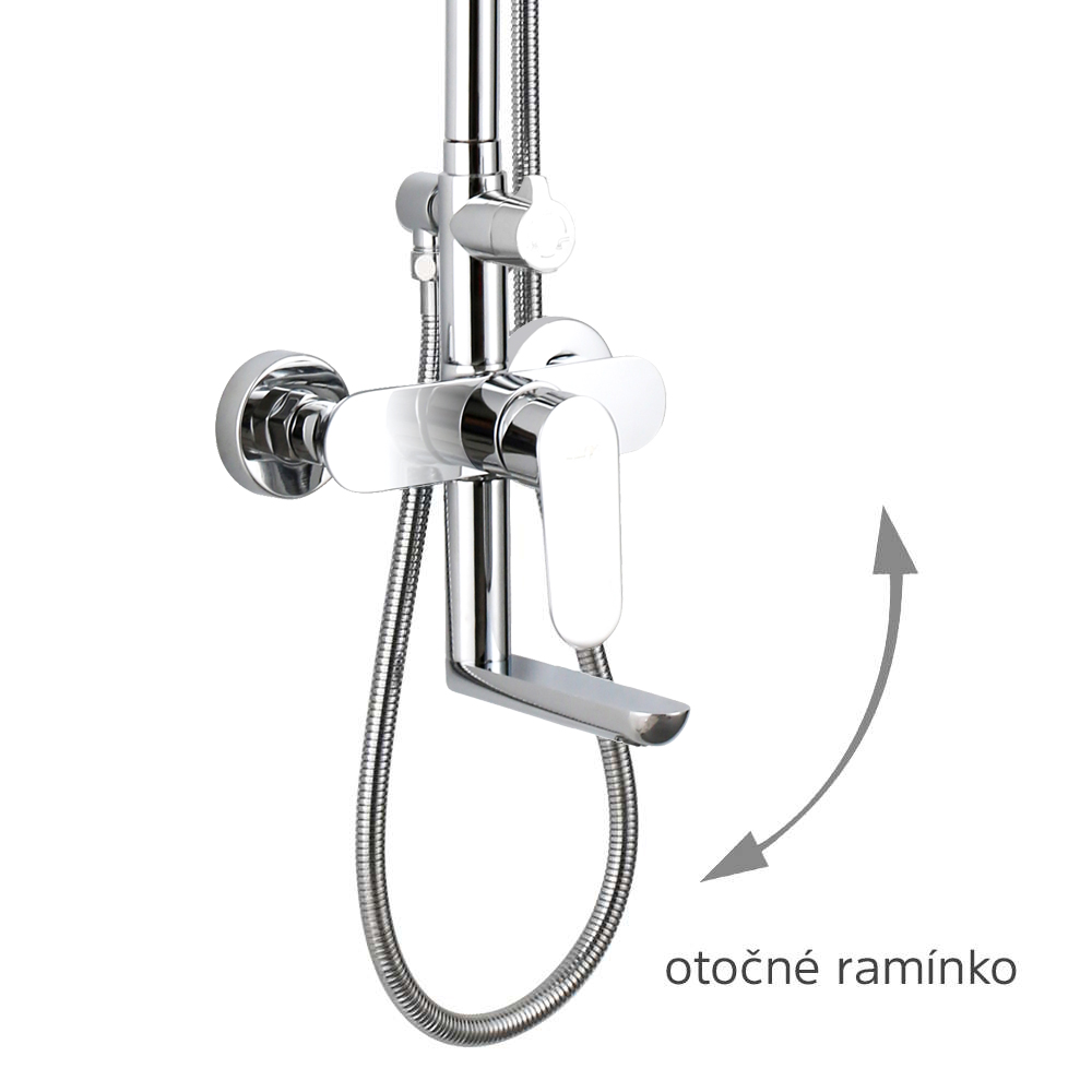 MEREO Dita vanová baterie s talířovou hranatou sprchou, šedá (CBE60101SBD)