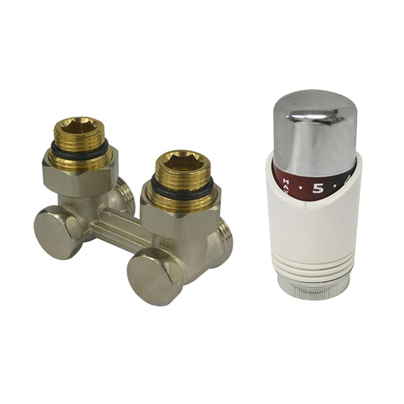 KLUM Set vekolux -připojovací šroubení rohové 3/4" s termostatickou hlavicí + redukce s eurokonusem (PR8101S)