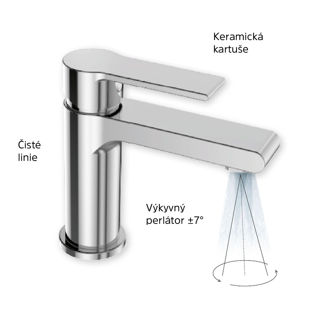 MEREO Umyvadlová stojánková baterie, Dita, s clic-clac CH03VS, chrom (CBE10104DC)
