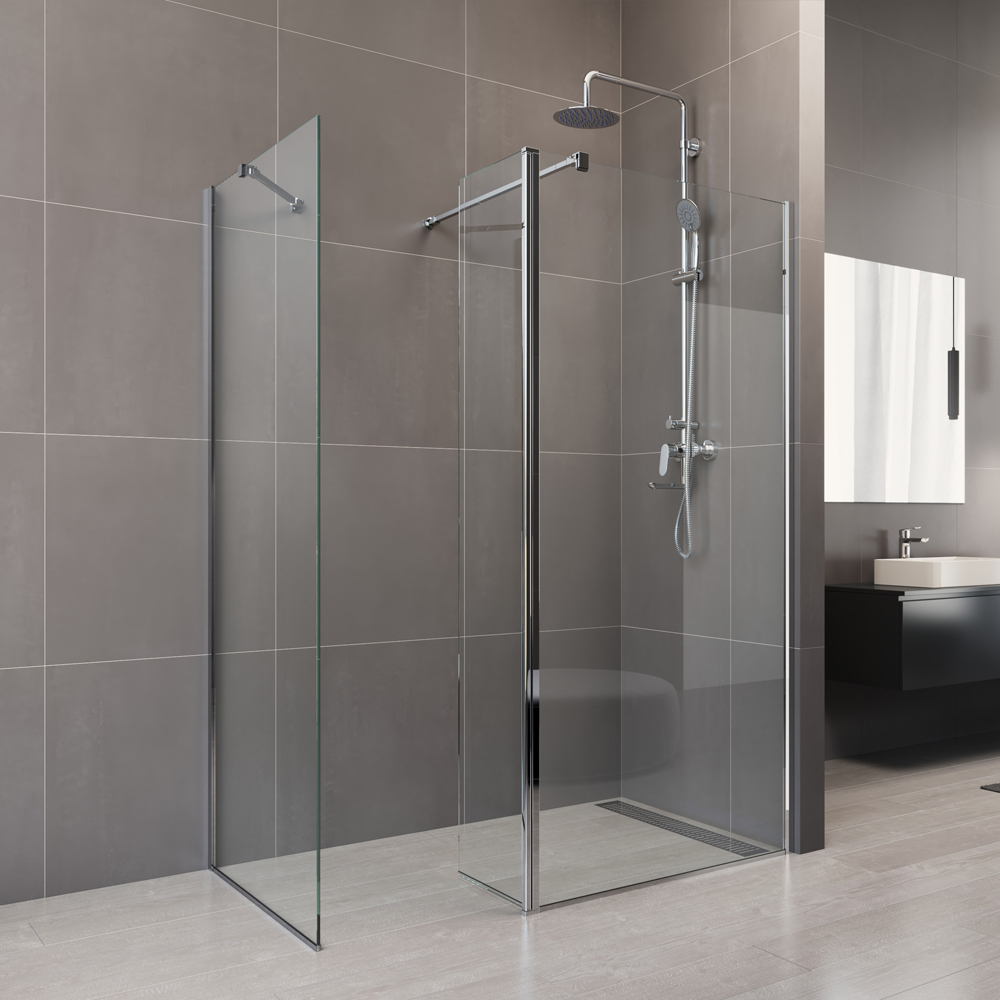 Mereo Boční díl pro WALK IN, Novea, 35 x  200 cm, chrom ALU, sklo Čiré