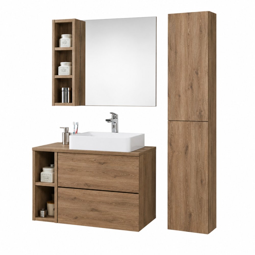 Mereo Aira, koupelnová skříňka 80 cm, dub Halifax (CN741SN)