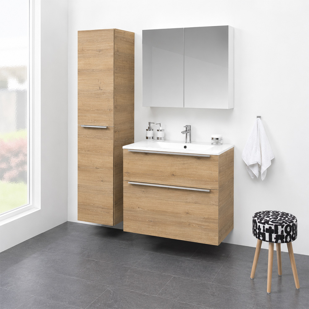 Mereo Mailo, koupelnová skříňka, 60cm, dub Riviera, elox AL madlo (CN520SN)