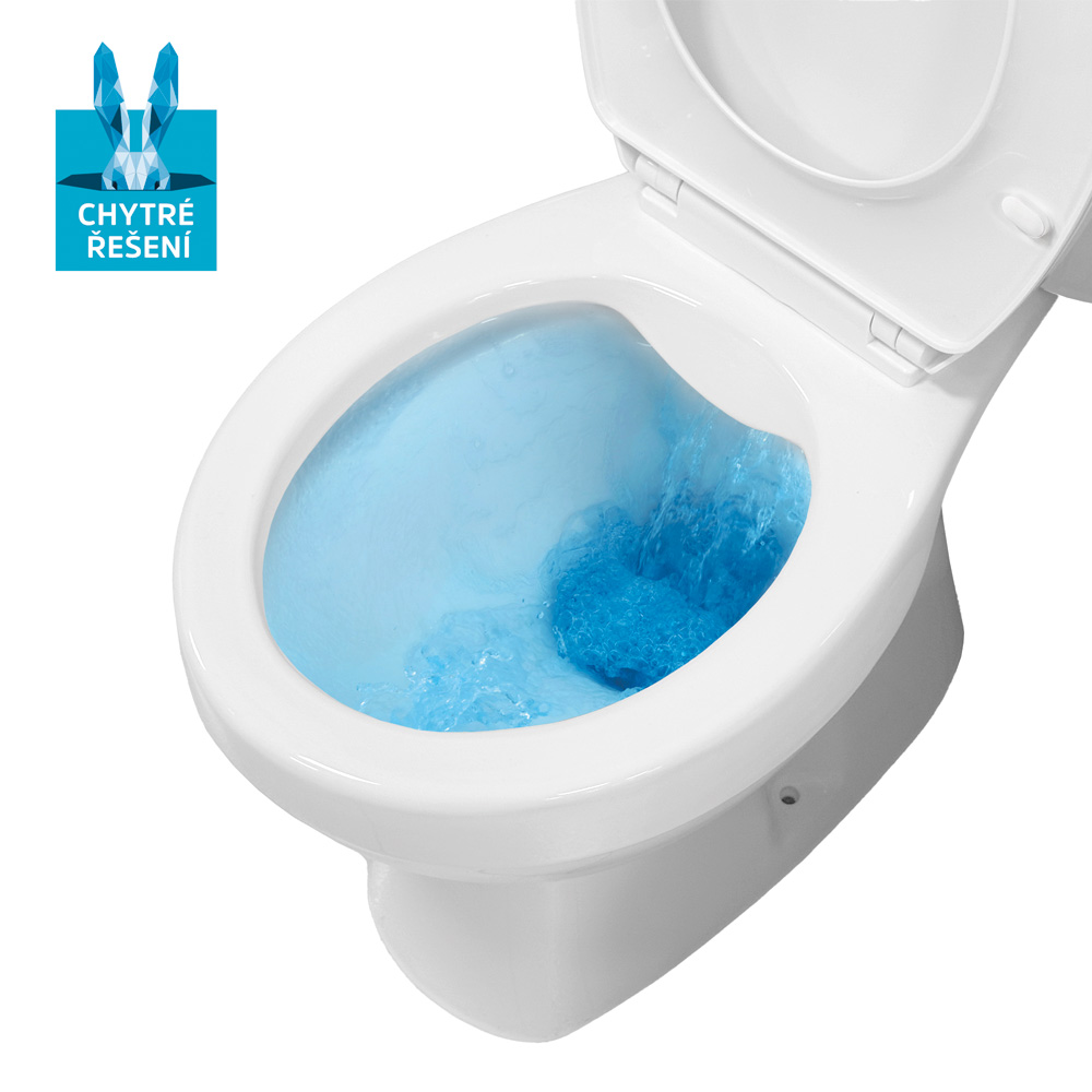 Mereo WC kombi, RIMLESS, zadní odpad s armaturou, 12 ks