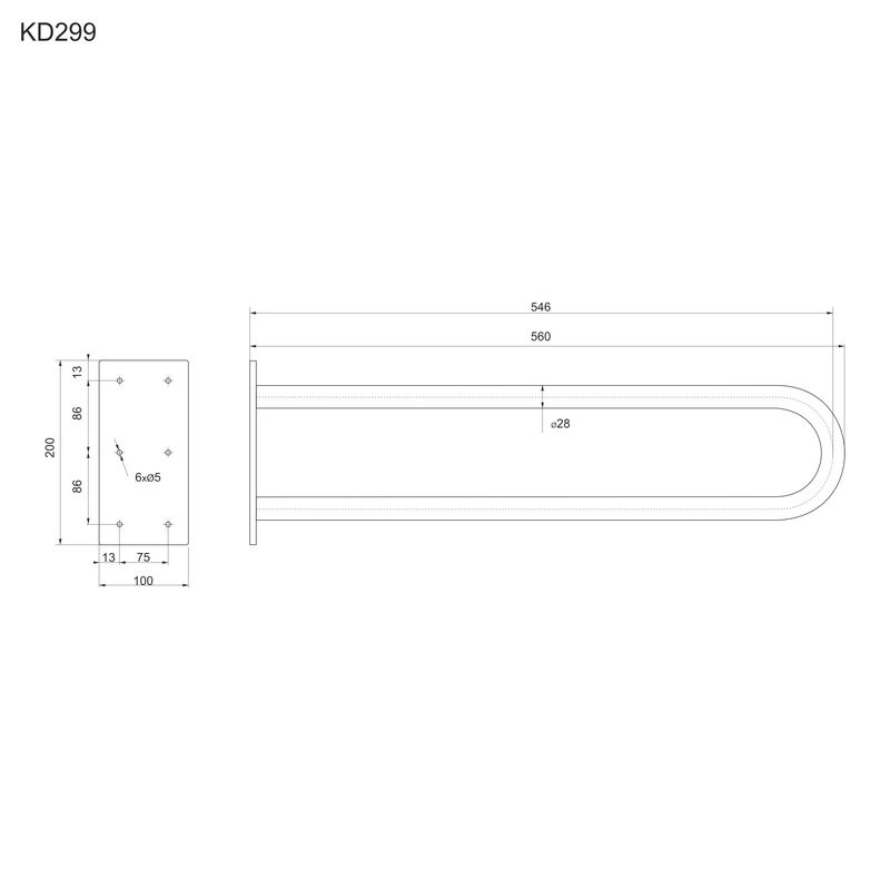 MEREO Madlo pevné, bílé, 55 cm (KD299)