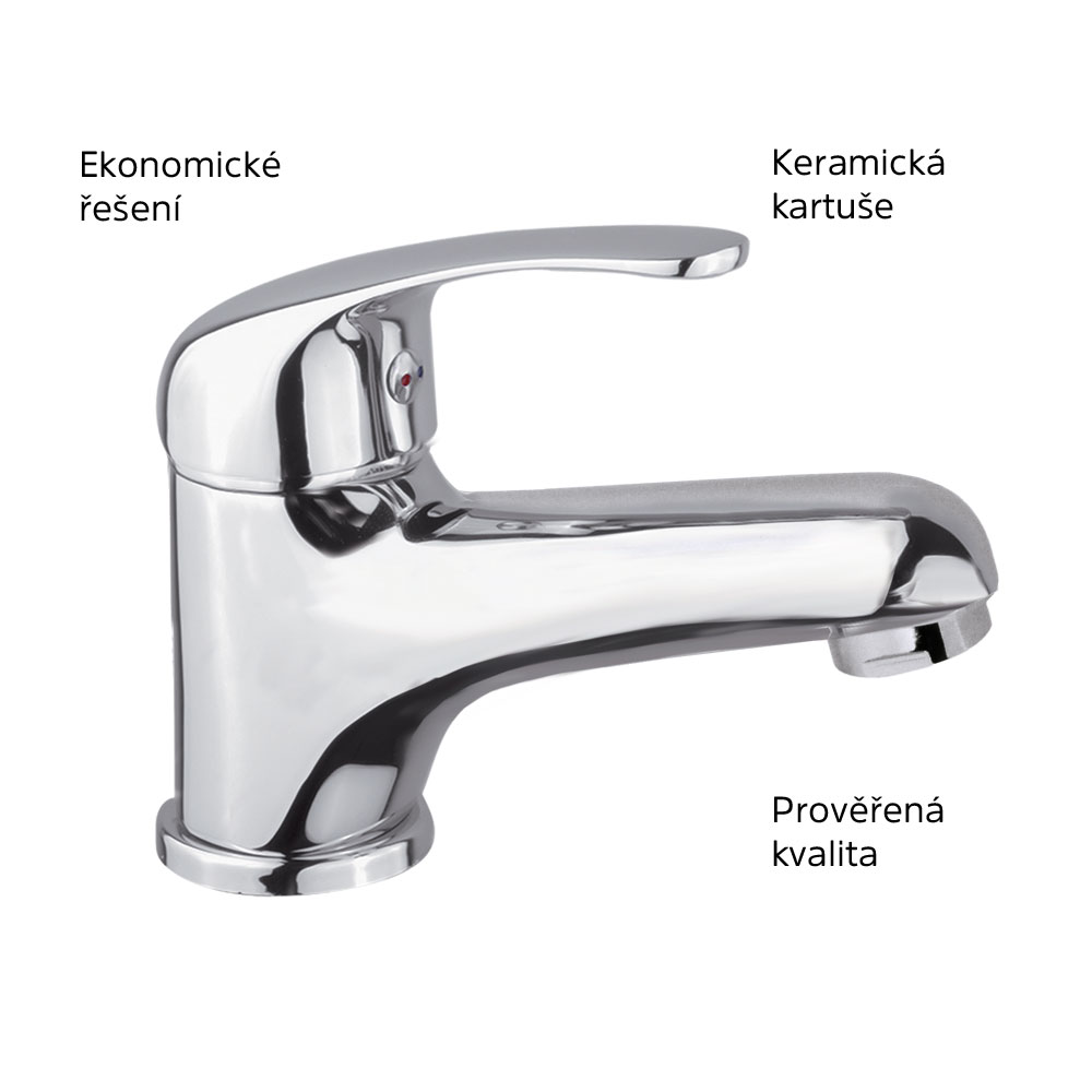 MEREO Umyvadlová stojánková baterie, Lila, s výpustí, chrom (CBEE101)