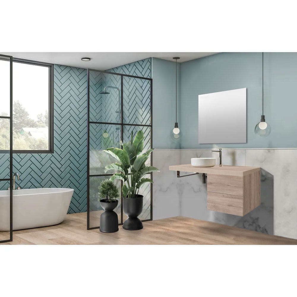 Mereo Ponte, koupelnová deska pod umyvadlo 80 cm, dub Kronberg