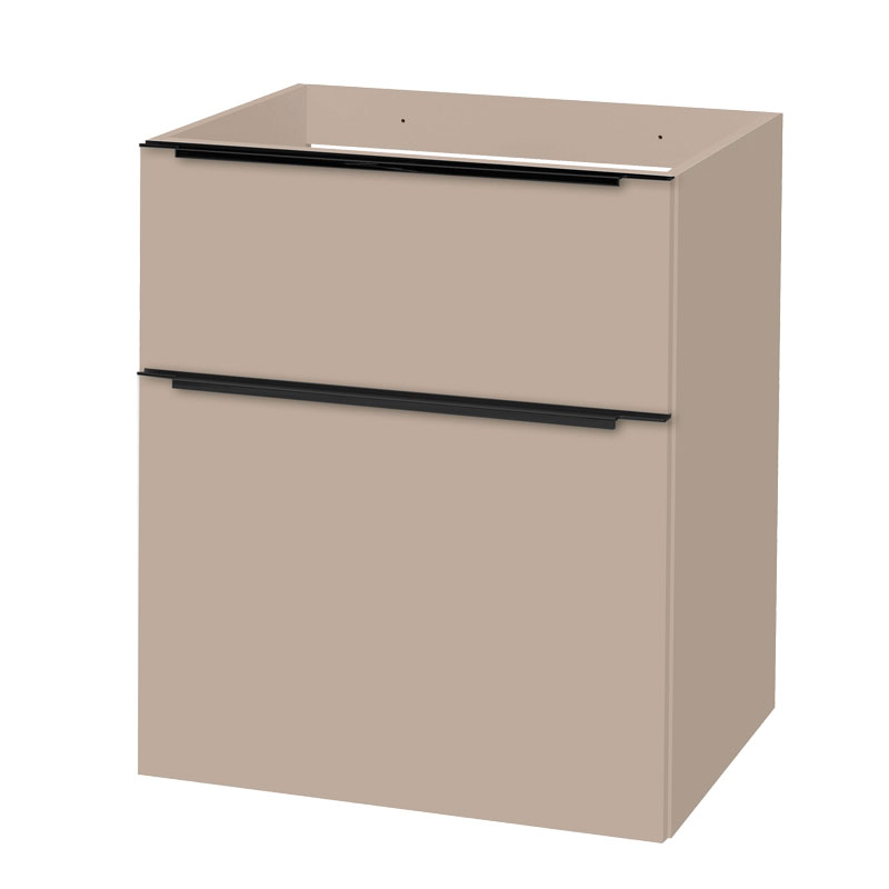 MEREO Mailo, koupelnová skříňka 61 cm, šedý kámen, černé madlo (CN550SB)