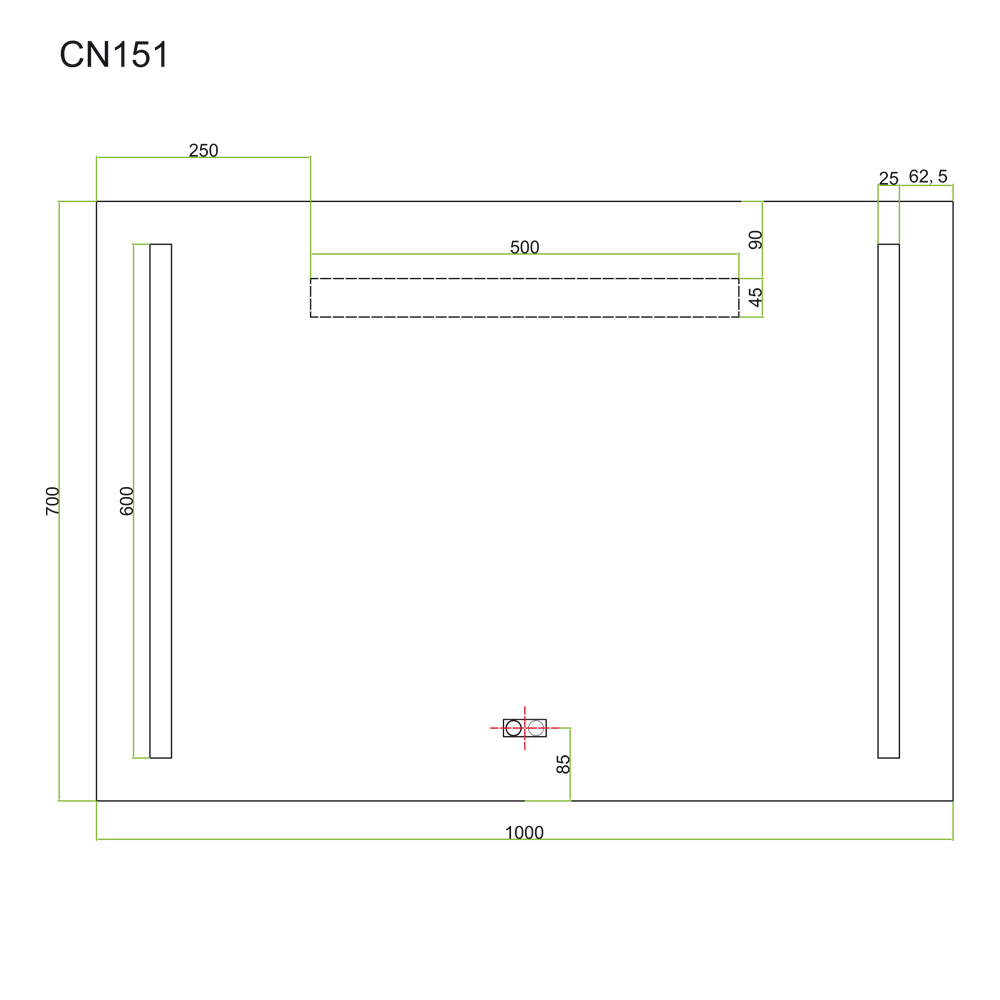 MEREO Zrcadlo 100x70 cm s LED osvětlením (CN151)