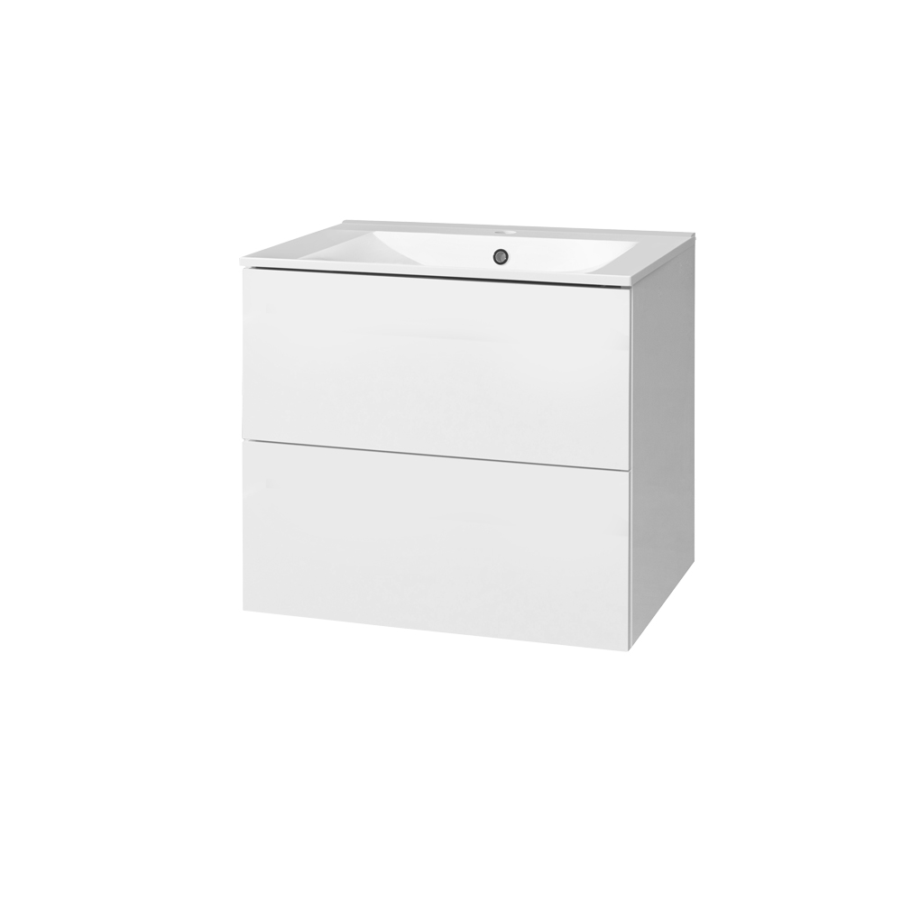 Mereo Aira, koupelnová skříňka s keramickým umyvadlem 61 cm, bílá