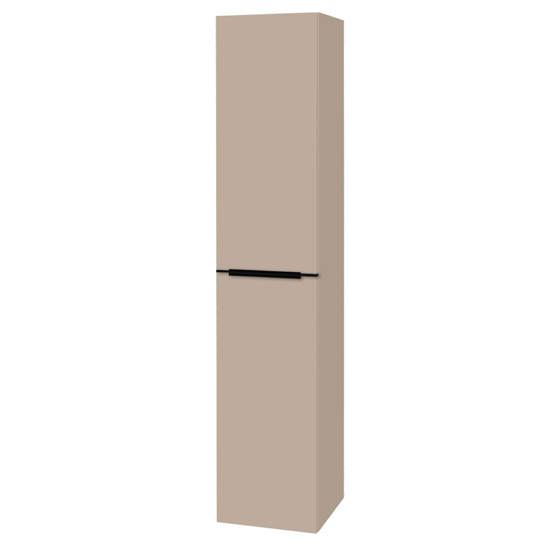 MEREO Mailo, koupelnová skříňka vysoká 170 cm, šedý kámen, černé madlo (CN554LPB)
