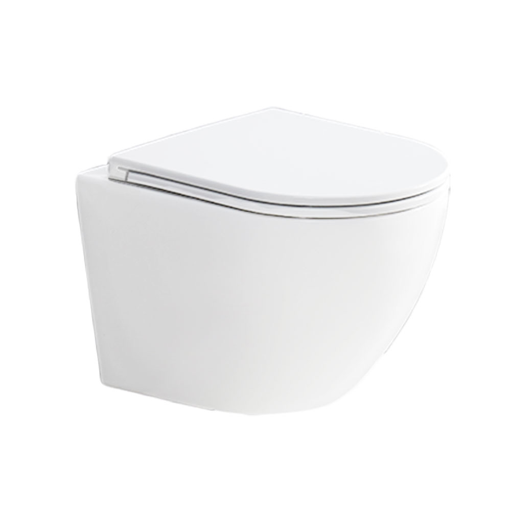 Mereo WC set - Smart flush rimless WC oblé, modul pro sádrokarton, bílé hranaté tlačítko