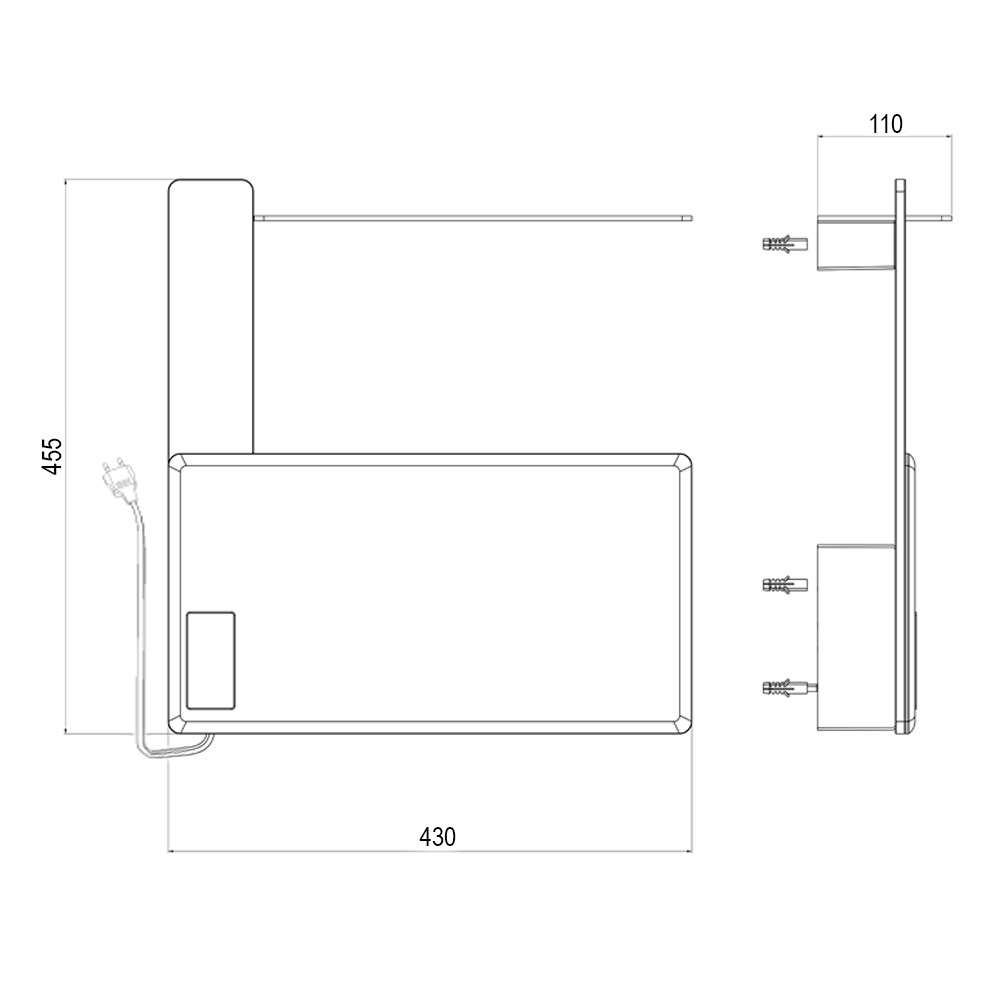 Mereo Elektrický sušák ručníků, 1 modul, bílý (MT80W)