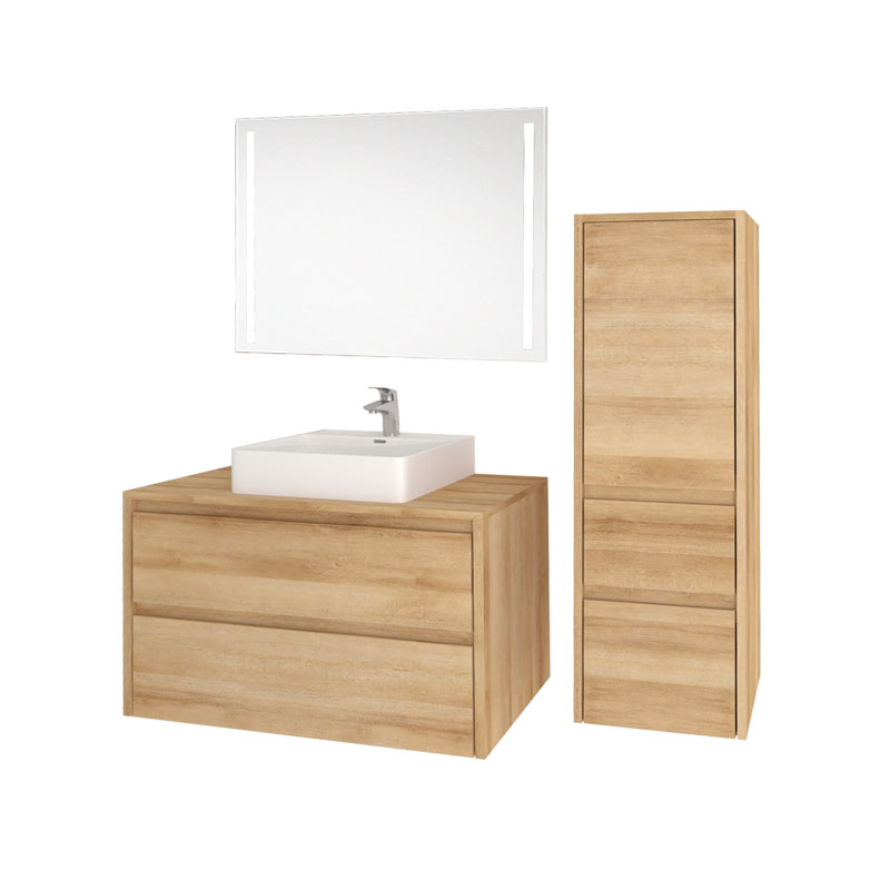 MEREO Opto, koupelnová skříňka 101 cm, bílá/dub Riviera (CN932S)