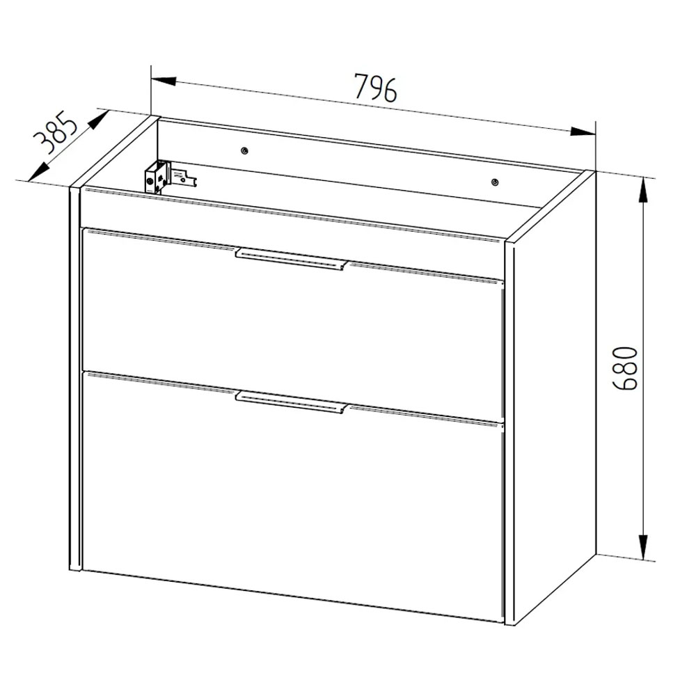 MEREO Vigo, koupelnová skříňka s keramickým umyvadlem 81 cm, bílá (CN312)