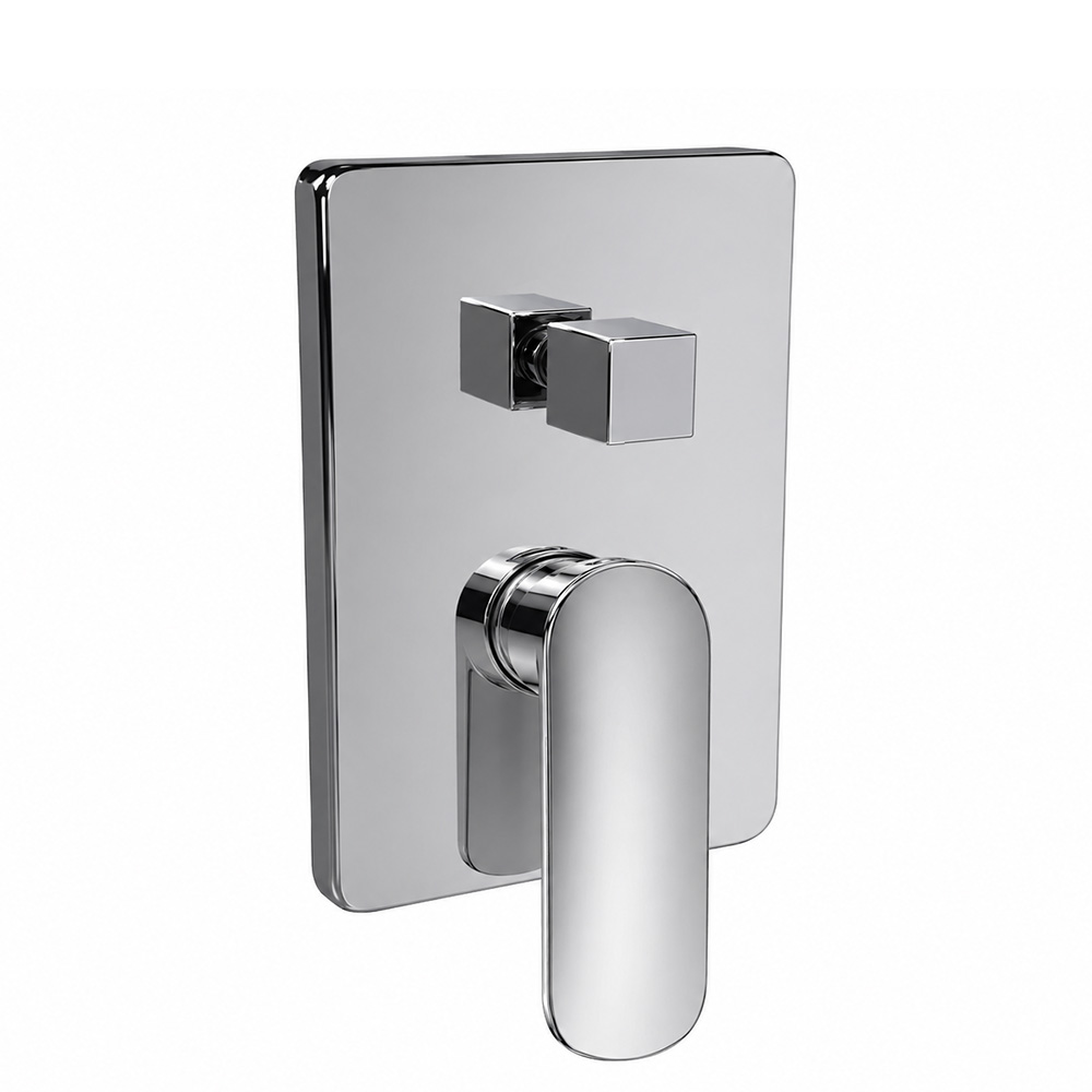 Mereo Sprchová podomítková baterie s přepínačem, Pego, Mbox, hranatý kryt, chrom (CB60106PC)