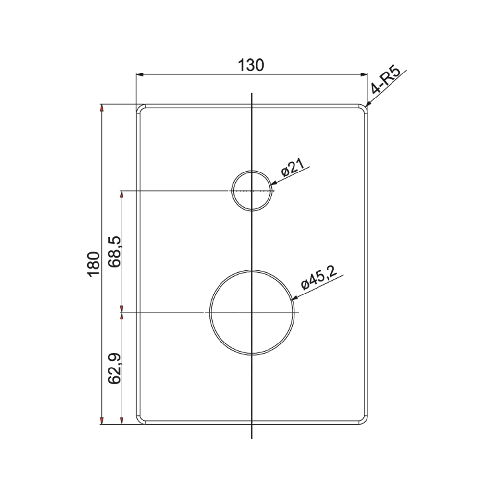MEREO Kryt hranatý pro podomítkovou baterii s přepínačem, 13 x18 cm (CB415HS)