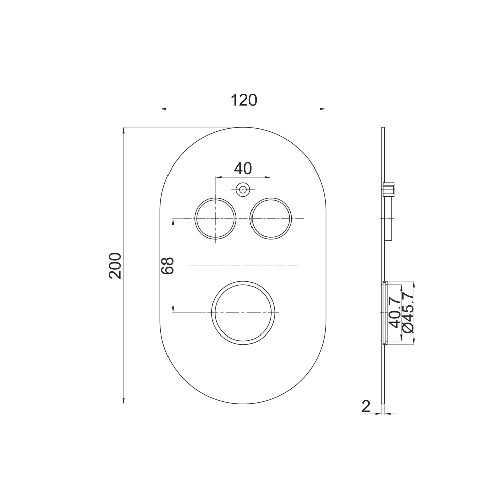 MEREO Vanový set s termostatickou podomítkovou baterií, 2-cestná (CB60106TB5)