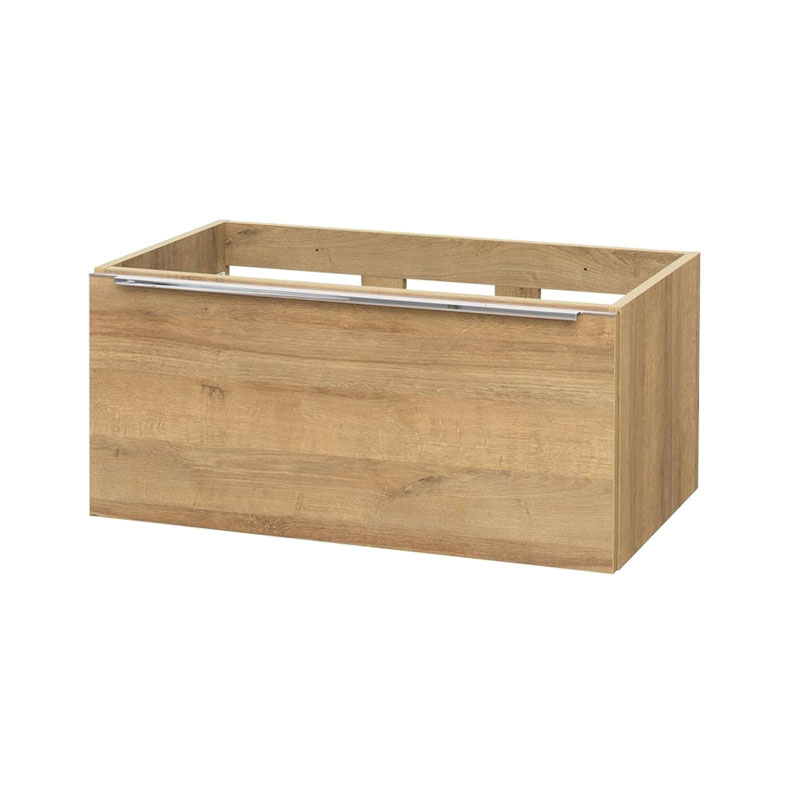 Mereo Mailo, koupelnová skříňka 81 cm, dub Riviera, chrom madlo