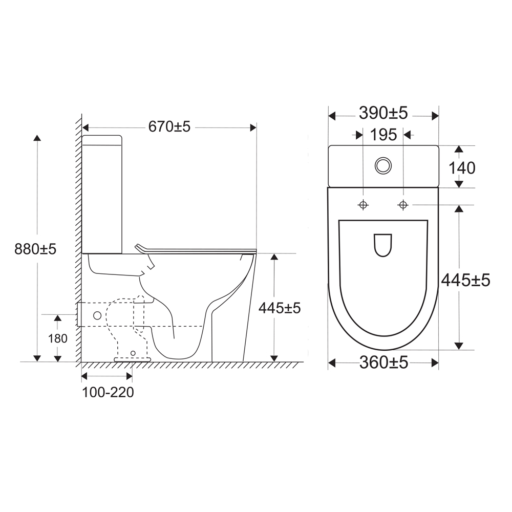 MEREO WC kombi, vyvýšené, vario odpad, kapotované, Smart Flush RIMLESS, keramické vč. sedátka (VSD92T1)
