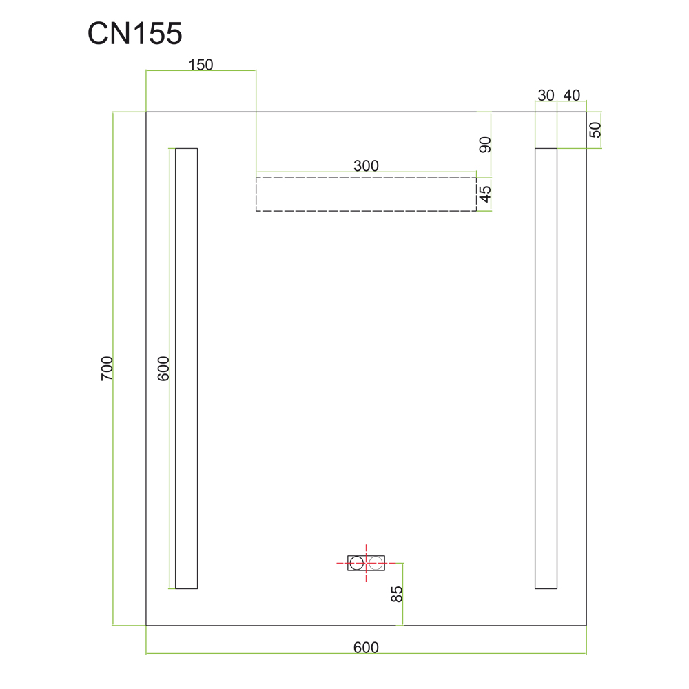 MEREO Zrcadlo 60x70 cm s LED osvětlením (CN155)
