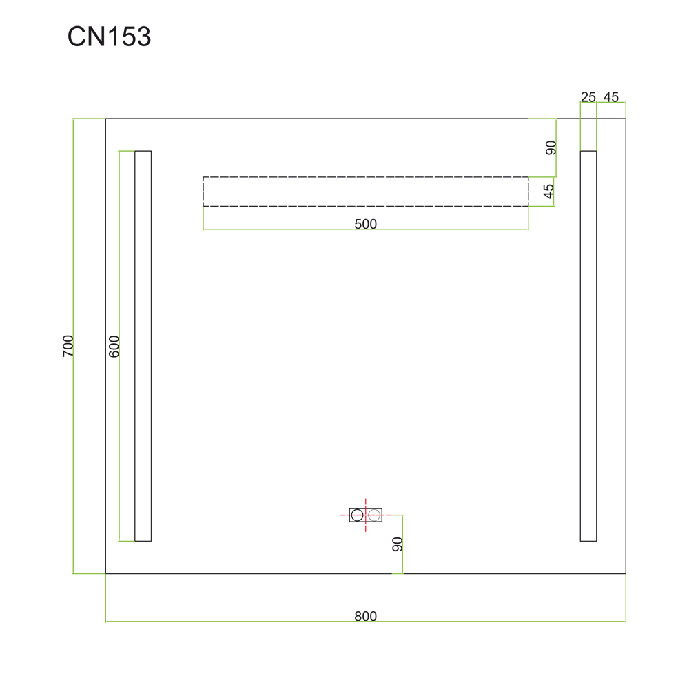 Mereo Zrcadlo 80x70 cm s LED osvětlením a odmlžováním