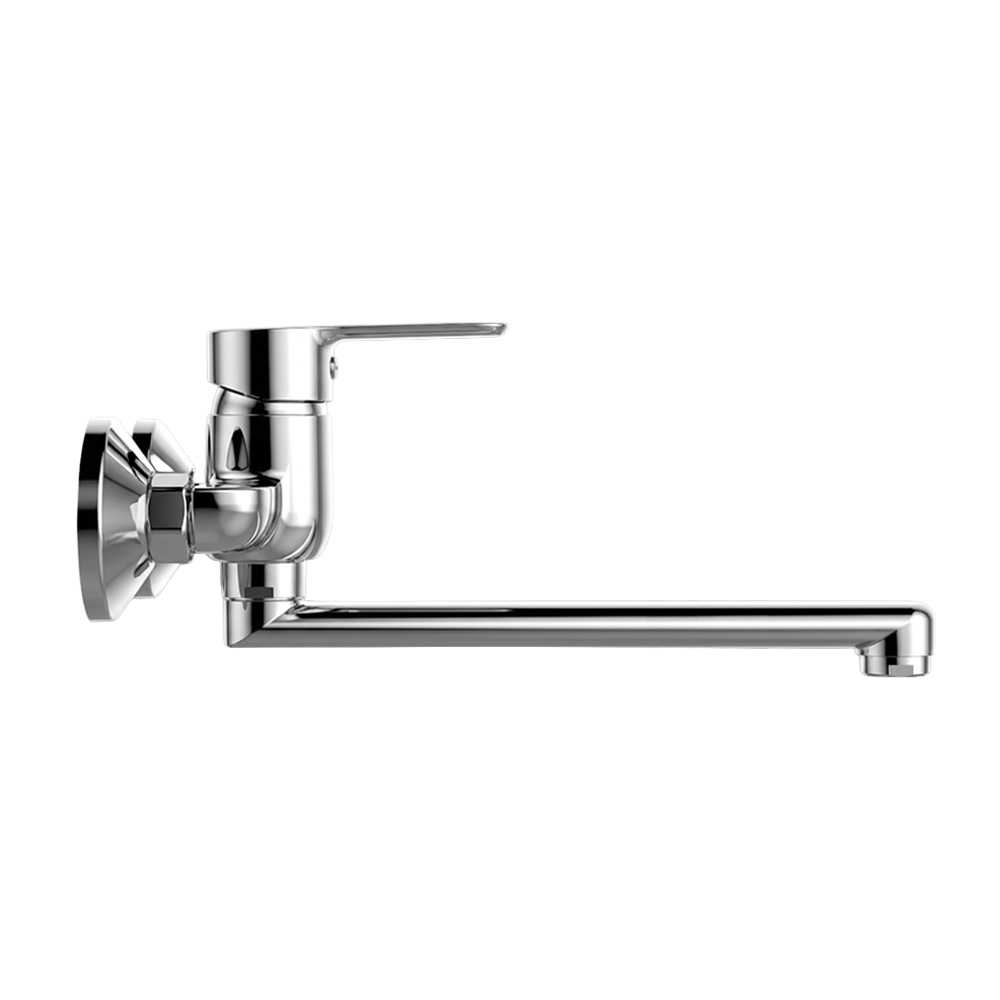 Mereo Dřezová nástěnná baterie ,Zuna, 100 mm, s ramínkem plochým rovným 210 mm, chrom