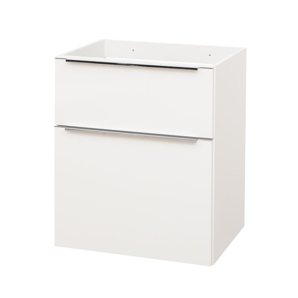 MEREO Mailo, koupelnová skříňka 61 cm, bílá, chrom madlo (CN510S)