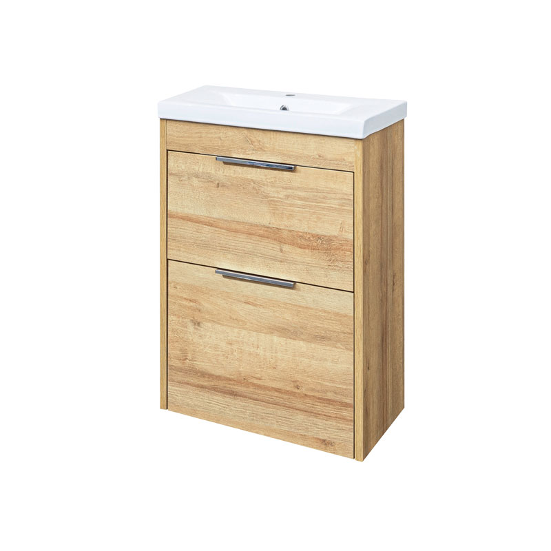 Mereo Vigo, koupelnová skříňka s keramickým umyvadlem 51 cm, dub Riviera