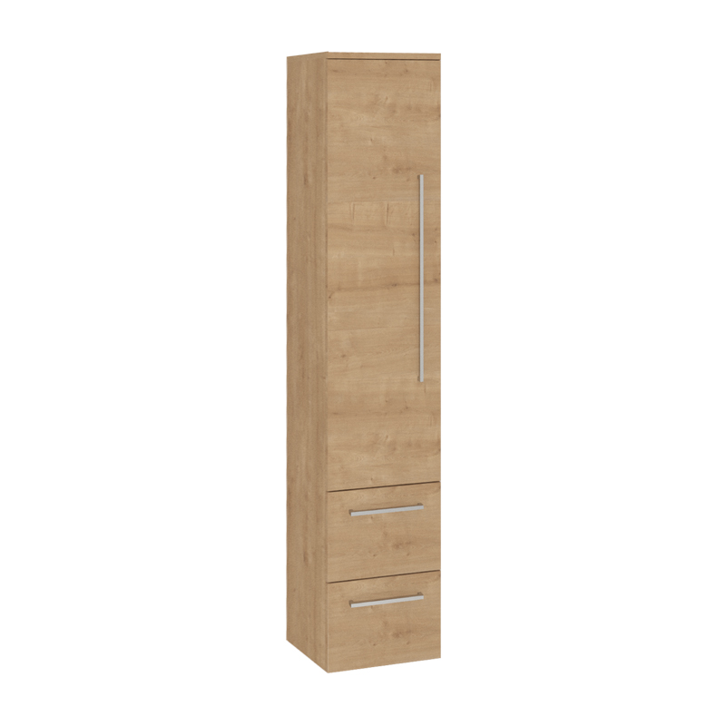 Mereo Bino, koupelnová skříňka vysoká 163 cm, levá, dub Arlington